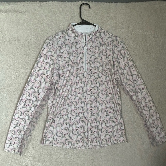 San Soleil UPF 1/4 Zip Top Long Sleeve Tennis Golf Pickleball Running Sz M - Picture 3 of 11